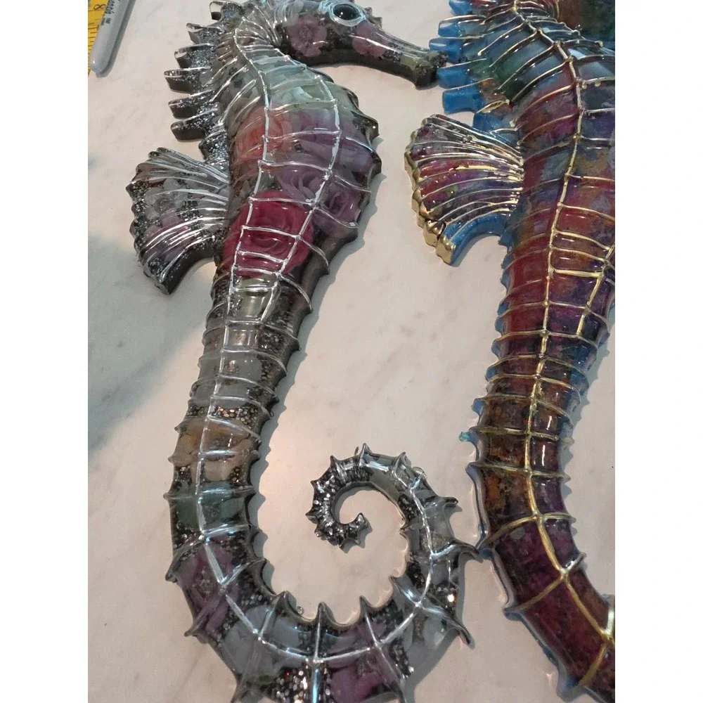 Handmade Resin Seahorses. 1014
